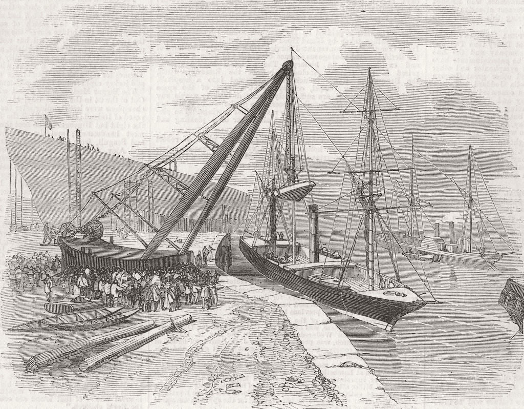 BIRKENHEAD. Livingstone Expedition. Loading launch 1878 old antique print